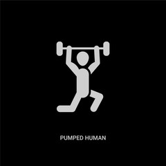 white pumped human vector icon on black background. modern flat pumped human from feelings concept vector sign symbol can be use for web, mobile and logo.
