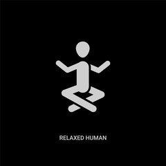 white relaxed human vector icon on black background. modern flat relaxed human from feelings concept vector sign symbol can be use for web, mobile and logo.