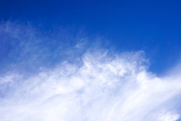 Clear blue sky with white tiny cloud pattern background in sunshine day