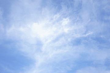 Clear blue sky with white tiny cloud pattern background in sunshine day