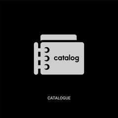 white catalogue vector icon on black background. modern flat catalogue from fashion and commerce concept vector sign symbol can be use for web, mobile and logo.