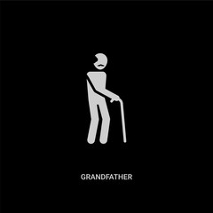 white grandfather vector icon on black background. modern flat grandfather from family relations concept vector sign symbol can be use for web, mobile and logo.