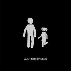 white aunt's or uncle's child vector icon on black background. modern flat aunt's or uncle's child from family relations concept vector sign symbol can be use for web, mobile and logo.