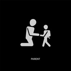 white parent vector icon on black background. modern flat parent from family relations concept vector sign symbol can be use for web, mobile and logo.