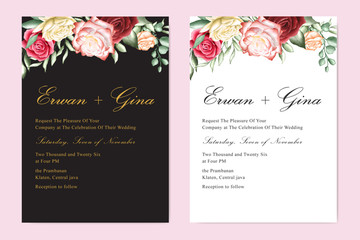 Fototapeta na wymiar beautiful wedding invitation template card design