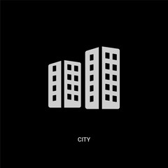 white city vector icon on black background. modern flat city from ethics concept vector sign symbol can be use for web, mobile and logo.