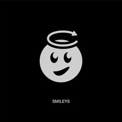 white smileys vector icon on black background. modern flat smileys from ethics concept vector sign symbol can be use for web, mobile and logo.