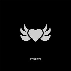 white passion vector icon on black background. modern flat passion from ethics concept vector sign symbol can be use for web, mobile and logo.
