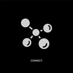 white connect vector icon on black background. modern flat connect from ethics concept vector sign symbol can be use for web, mobile and logo.