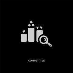 white competitive vector icon on black background. modern flat competitive from ethics concept vector sign symbol can be use for web, mobile and logo.