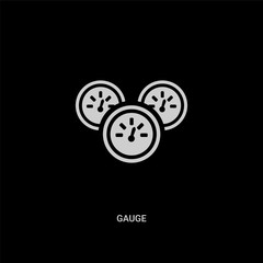 white gauge vector icon on black background. modern flat gauge from ethics concept vector sign symbol can be use for web, mobile and logo.