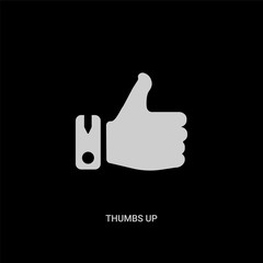 white thumbs up vector icon on black background. modern flat thumbs up from ethics concept vector sign symbol can be use for web, mobile and logo.
