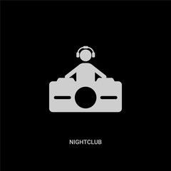 white nightclub vector icon on black background. modern flat nightclub from entertainment and arcade concept vector sign symbol can be use for web, mobile and logo.