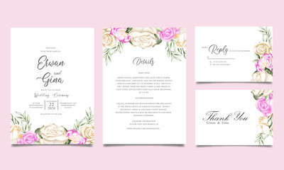 Fototapeta na wymiar beautiful wedding invitation template card design