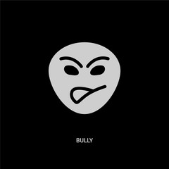 white bully vector icon on black background. modern flat bully from emotions concept vector sign symbol can be use for web, mobile and logo.