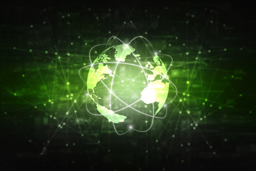 2d illustration Network community concept . Mixed media