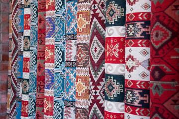set of colorful carpets 