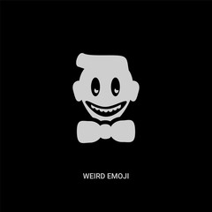 white weird emoji vector icon on black background. modern flat weird emoji from emoji concept vector sign symbol can be use for web, mobile and logo.