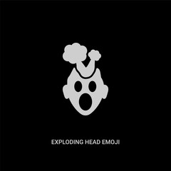 white exploding head emoji vector icon on black background. modern flat exploding head emoji from emoji concept vector sign symbol can be use for web, mobile and logo.