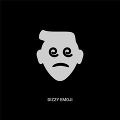 white dizzy emoji vector icon on black background. modern flat dizzy emoji from emoji concept vector sign symbol can be use for web, mobile and logo.