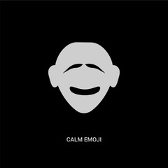 white calm emoji vector icon on black background. modern flat calm emoji from emoji concept vector sign symbol can be use for web, mobile and logo.