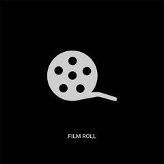 white film roll vector icon on black background. modern flat film roll from electronic stuff fill concept vector sign symbol can be use for web, mobile and logo.