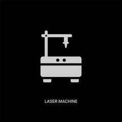 white laser machine vector icon on black background. modern flat laser machine from electronic devices concept vector sign symbol can be use for web, mobile and logo.
