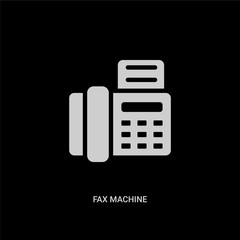 white fax machine vector icon on black background. modern flat fax machine from electronic devices concept vector sign symbol can be use for web, mobile and logo.