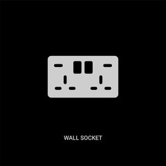 white wall socket vector icon on black background. modern flat wall socket from electrian connections concept vector sign symbol can be use for web, mobile and logo.