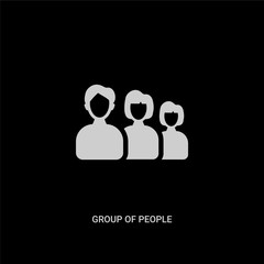 white group of people vector icon on black background. modern flat group of people from education concept vector sign symbol can be use for web, mobile and logo.