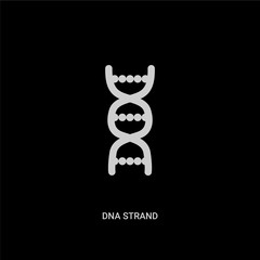 white dna strand vector icon on black background. modern flat dna strand from education concept vector sign symbol can be use for web, mobile and logo.