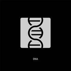 white dna vector icon on black background. modern flat dna from education concept vector sign symbol can be use for web, mobile and logo.