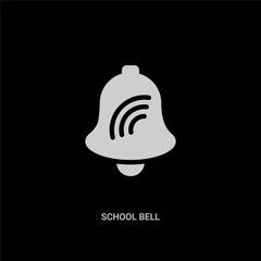 white school bell vector icon on black background. modern flat school bell from education concept vector sign symbol can be use for web, mobile and logo.