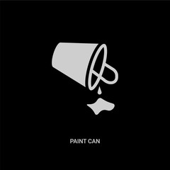 white paint can vector icon on black background. modern flat paint can from edit concept vector sign symbol can be use for web, mobile and logo.