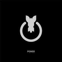 white power vector icon on black background. modern flat power from ecology concept vector sign symbol can be use for web, mobile and logo.