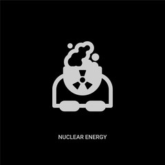 white nuclear energy vector icon on black background. modern flat nuclear energy from ecology concept vector sign symbol can be use for web, mobile and logo.