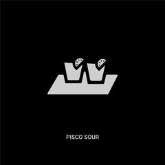 white pisco sour vector icon on black background. modern flat pisco sour from drinks concept vector sign symbol can be use for web, mobile and logo.