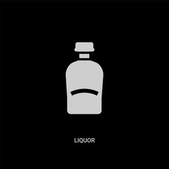 white liquor vector icon on black background. modern flat liquor from drinks concept vector sign symbol can be use for web, mobile and logo.