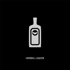 white herbal liquor vector icon on black background. modern flat herbal liquor from drinks concept vector sign symbol can be use for web, mobile and logo.