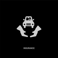 white insurance vector icon on black background. modern flat insurance from digital economy concept vector sign symbol can be use for web, mobile and logo.