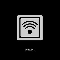 white wireless vector icon on black background. modern flat wireless from digital economy concept vector sign symbol can be use for web, mobile and logo.