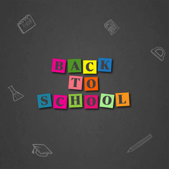 Back to school greeting card. Vector illustration