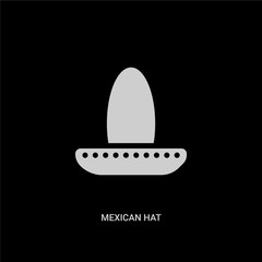 white mexican hat vector icon on black background. modern flat mexican hat from desert concept vector sign symbol can be use for web, mobile and logo.