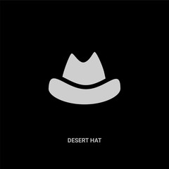 white desert hat vector icon on black background. modern flat desert hat from desert concept vector sign symbol can be use for web, mobile and logo.