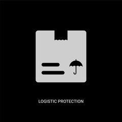 white logistic protection vector icon on black background. modern flat logistic protection from delivery and logistic concept vector sign symbol can be use for web, mobile and logo.