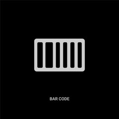 white bar code vector icon on black background. modern flat bar code from delivery and logistic concept vector sign symbol can be use for web, mobile and logo.