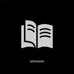 white open book vector icon on black background. modern flat open book from customer service concept vector sign symbol can be use for web, mobile and logo.