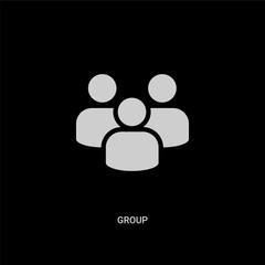 white group vector icon on black background. modern flat group from customer service concept vector sign symbol can be use for web, mobile and logo.