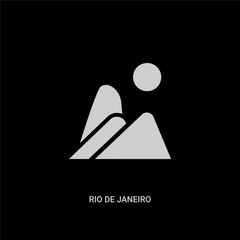 white rio de janeiro vector icon on black background. modern flat rio de janeiro from culture concept vector sign symbol can be use for web, mobile and logo.