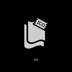 white ico vector icon on black background. modern flat ico from cryptocurrency economy concept vector sign symbol can be use for web, mobile and logo.